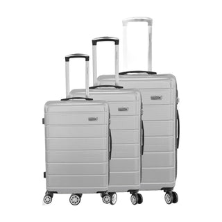 Set de 3 valises - Bordeaux - ABS - Argent
