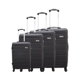 4-Piece Luggage Set - Bordeaux - ABS - Black